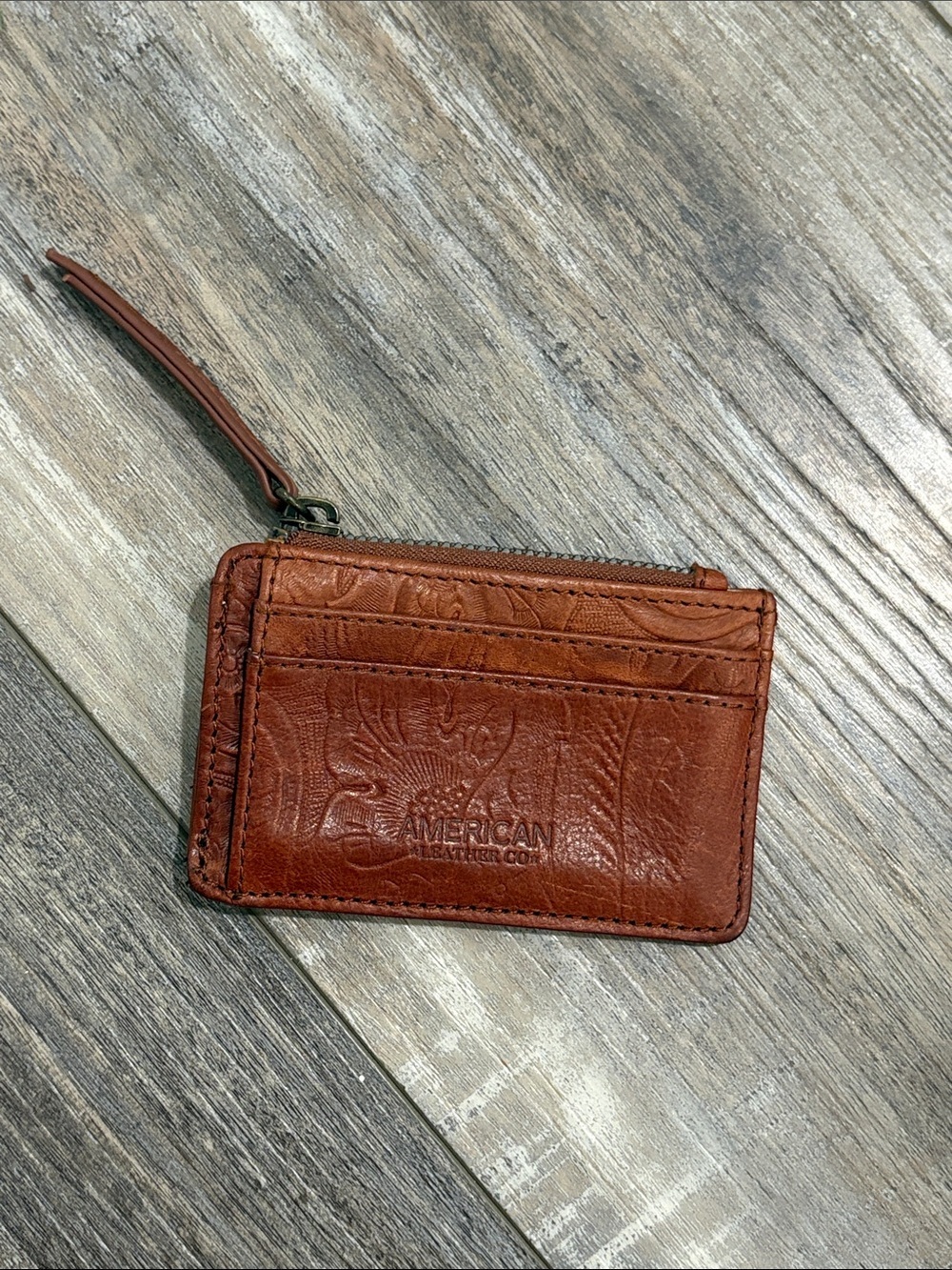 American Leather Co. Portland Tooled Card Case Wallet